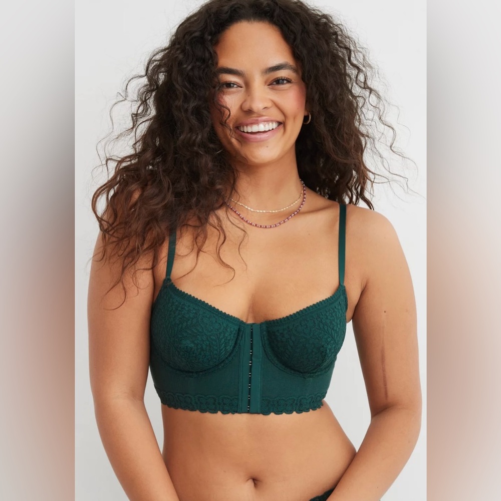 Aerie Dark Green Lace Bra